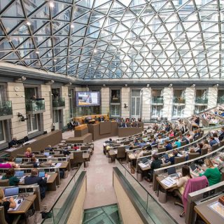 Illustration picture shows a plenary session of the Flemish Parliament with debate on the 'Septemberverklaring' (September Declaration), Wednesday 27 September 2023 in Brussels. BELGA PHOTO JONAS ROOSENS
