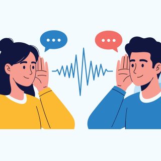 Man,And,Woman,Practicing,Active,Listening,With,Sound,Waves,And